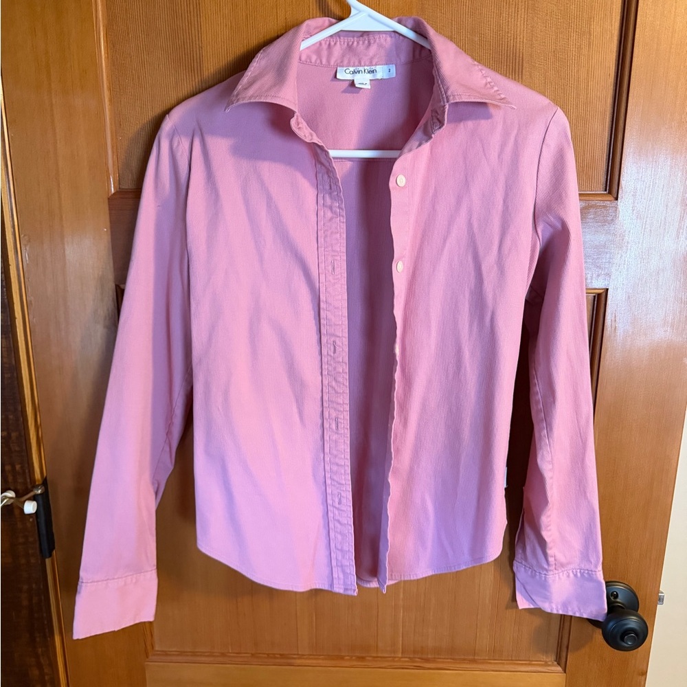 Calvin Klein Soft Pink Collared Shirt